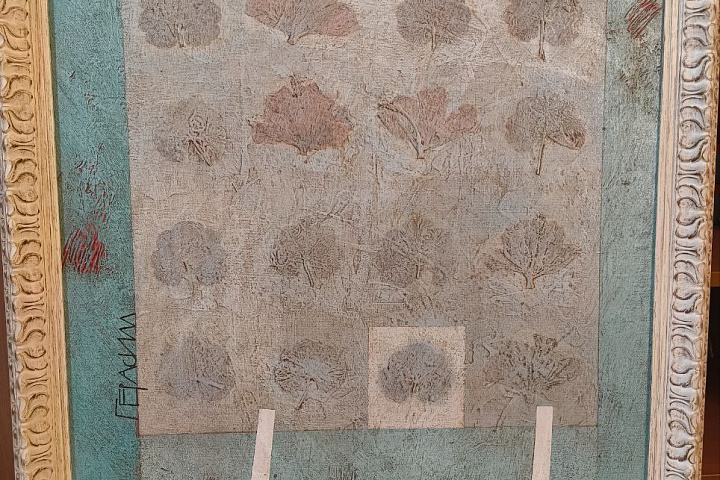 Живописное полотно "Вечер в доме над озером". Автор А.Герасимов